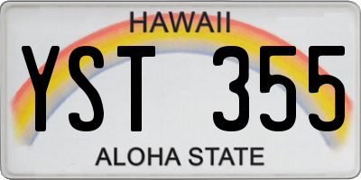 HI license plate YST355