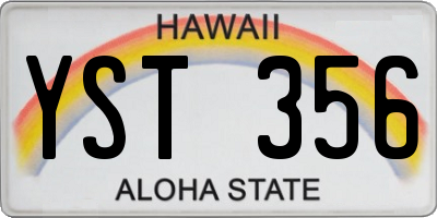 HI license plate YST356