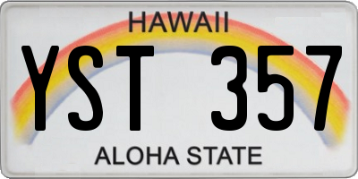 HI license plate YST357