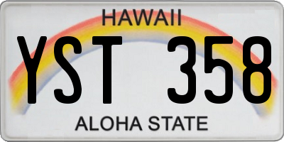 HI license plate YST358