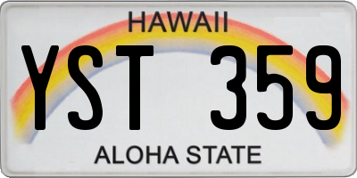 HI license plate YST359