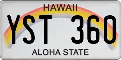 HI license plate YST360