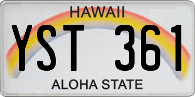 HI license plate YST361