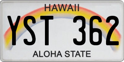 HI license plate YST362