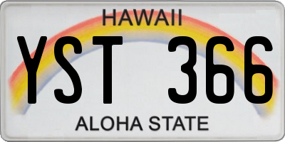 HI license plate YST366