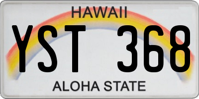 HI license plate YST368