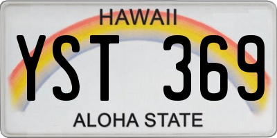 HI license plate YST369