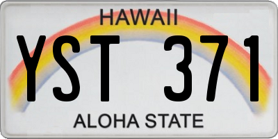 HI license plate YST371