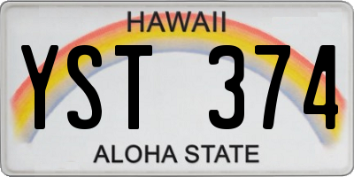 HI license plate YST374