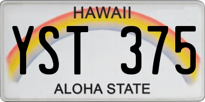 HI license plate YST375
