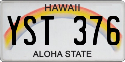 HI license plate YST376