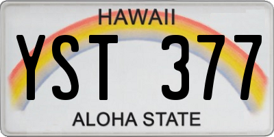 HI license plate YST377