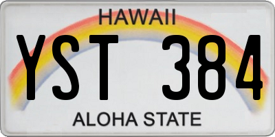 HI license plate YST384