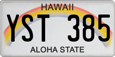 HI license plate YST385