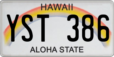 HI license plate YST386