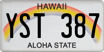 HI license plate YST387