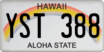 HI license plate YST388