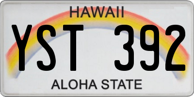 HI license plate YST392