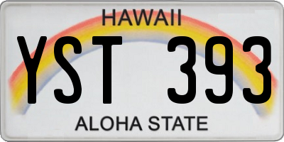 HI license plate YST393