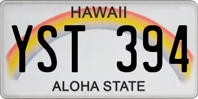 HI license plate YST394