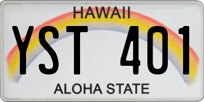 HI license plate YST401