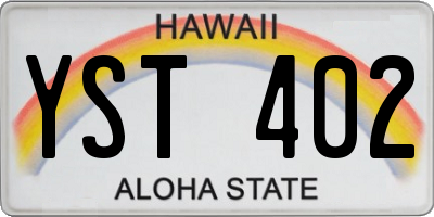 HI license plate YST402