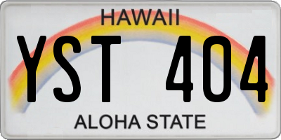 HI license plate YST404