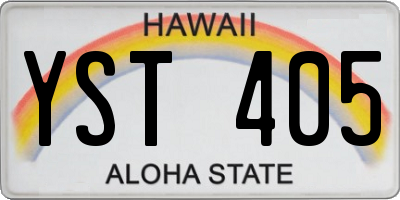 HI license plate YST405