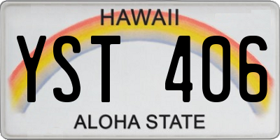 HI license plate YST406