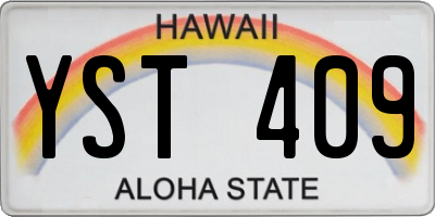 HI license plate YST409