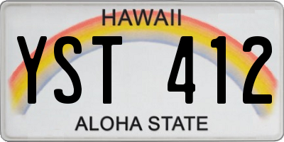 HI license plate YST412