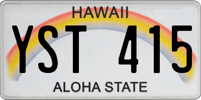 HI license plate YST415