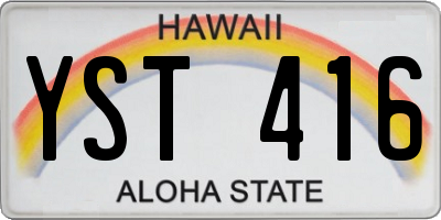 HI license plate YST416
