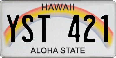 HI license plate YST421
