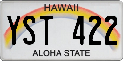 HI license plate YST422