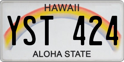 HI license plate YST424