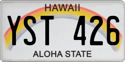HI license plate YST426
