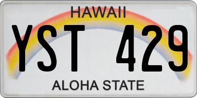HI license plate YST429