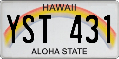 HI license plate YST431