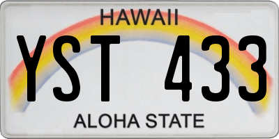 HI license plate YST433