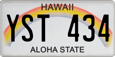 HI license plate YST434