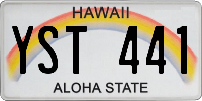 HI license plate YST441