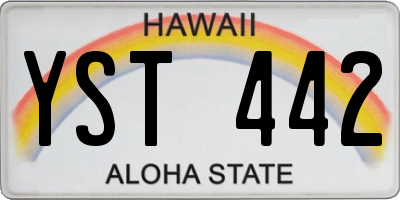 HI license plate YST442