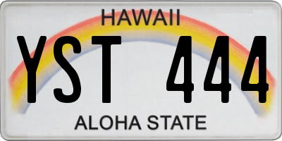 HI license plate YST444