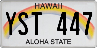 HI license plate YST447