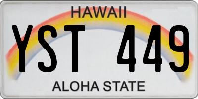 HI license plate YST449