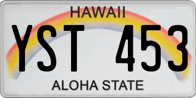 HI license plate YST453
