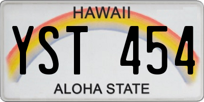 HI license plate YST454