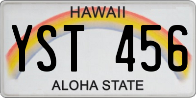HI license plate YST456