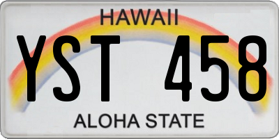 HI license plate YST458